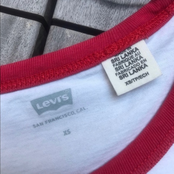 LEVIS White Navy & White Short Sleeve Crew Neck T - Picture 5 of 6